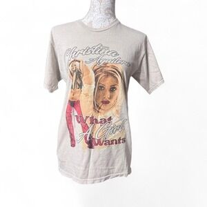Christina Aguilera "What a Girl Wants" Short Sleeve Graphic Tee Y2K Size Small